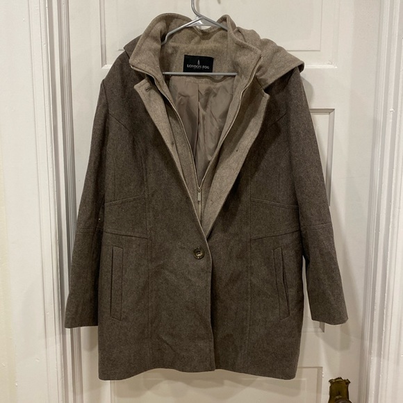 London Fog Jackets & Coats London Fog Mens Hooded Woolblend Layered
